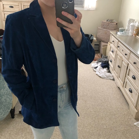 Blue Leather Jacket - Picture 3 of 6